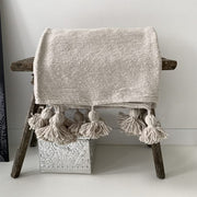 Pompom plaid | Zandkleur | 100x170cm