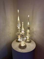 Set van drie | Kerstdecoratie pieken | Zilver