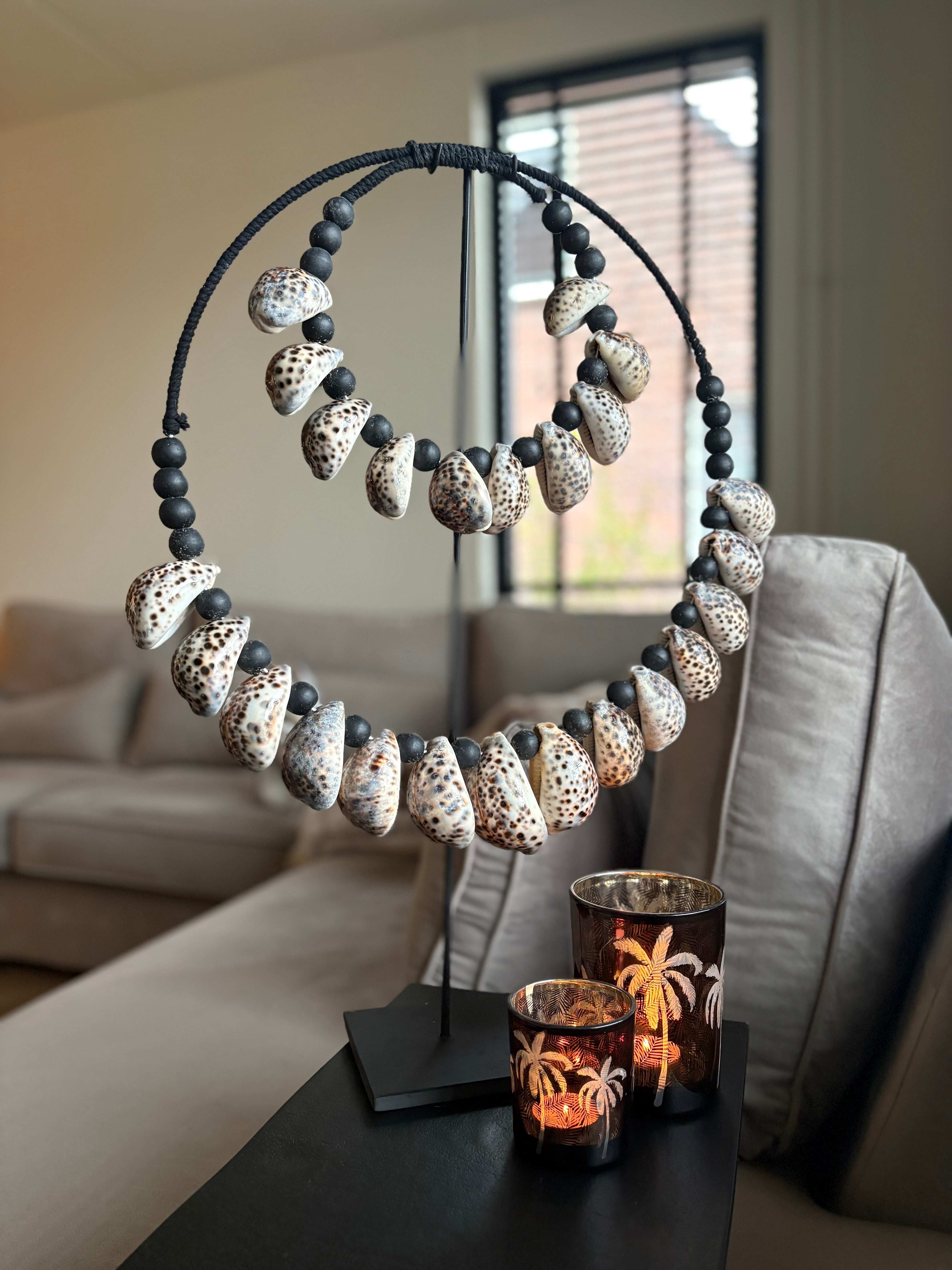 Set van twee | Theelichthouders palmboom | Theelichthouders bruin