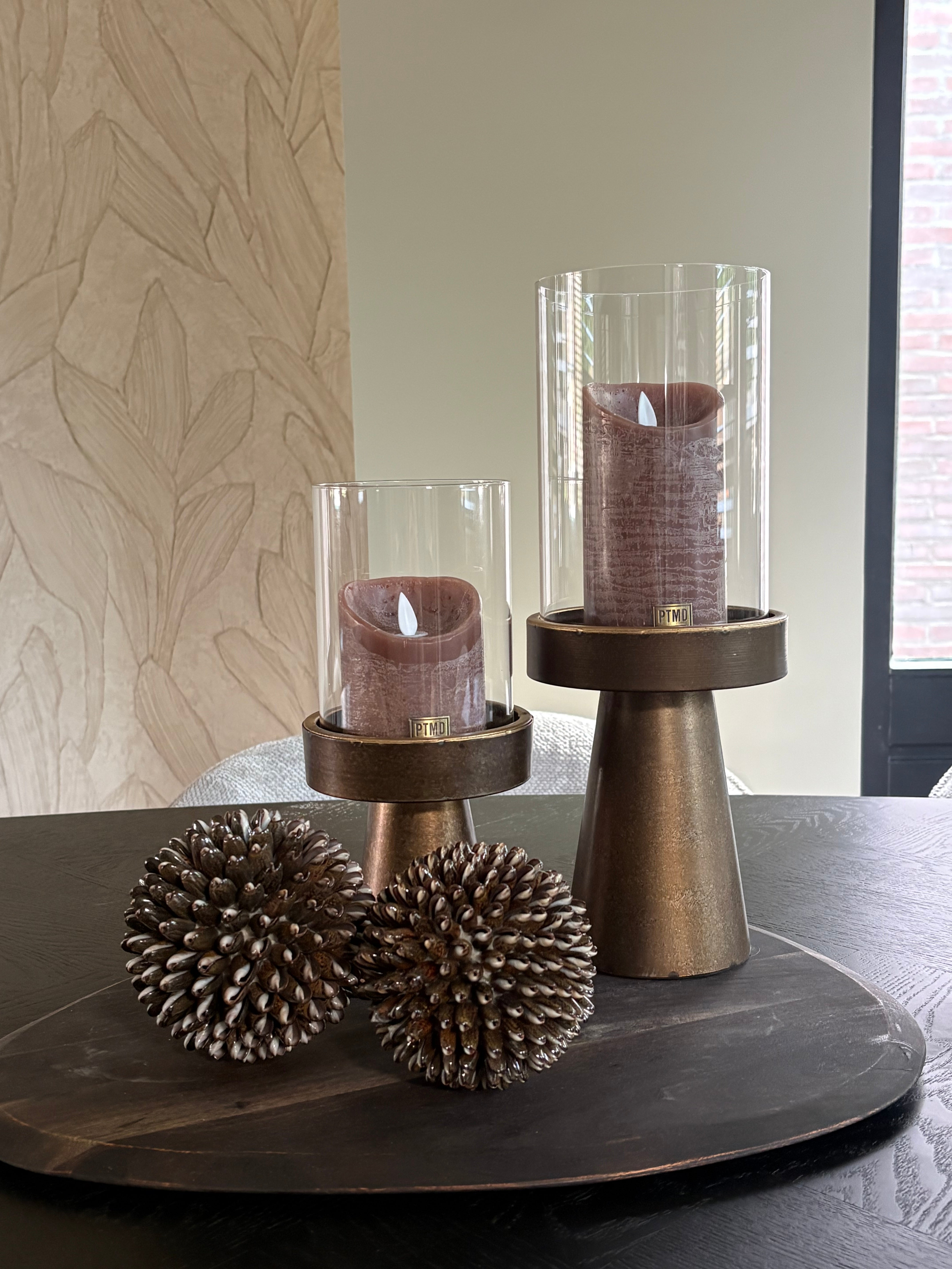 Kandelaar brons | Set van twee