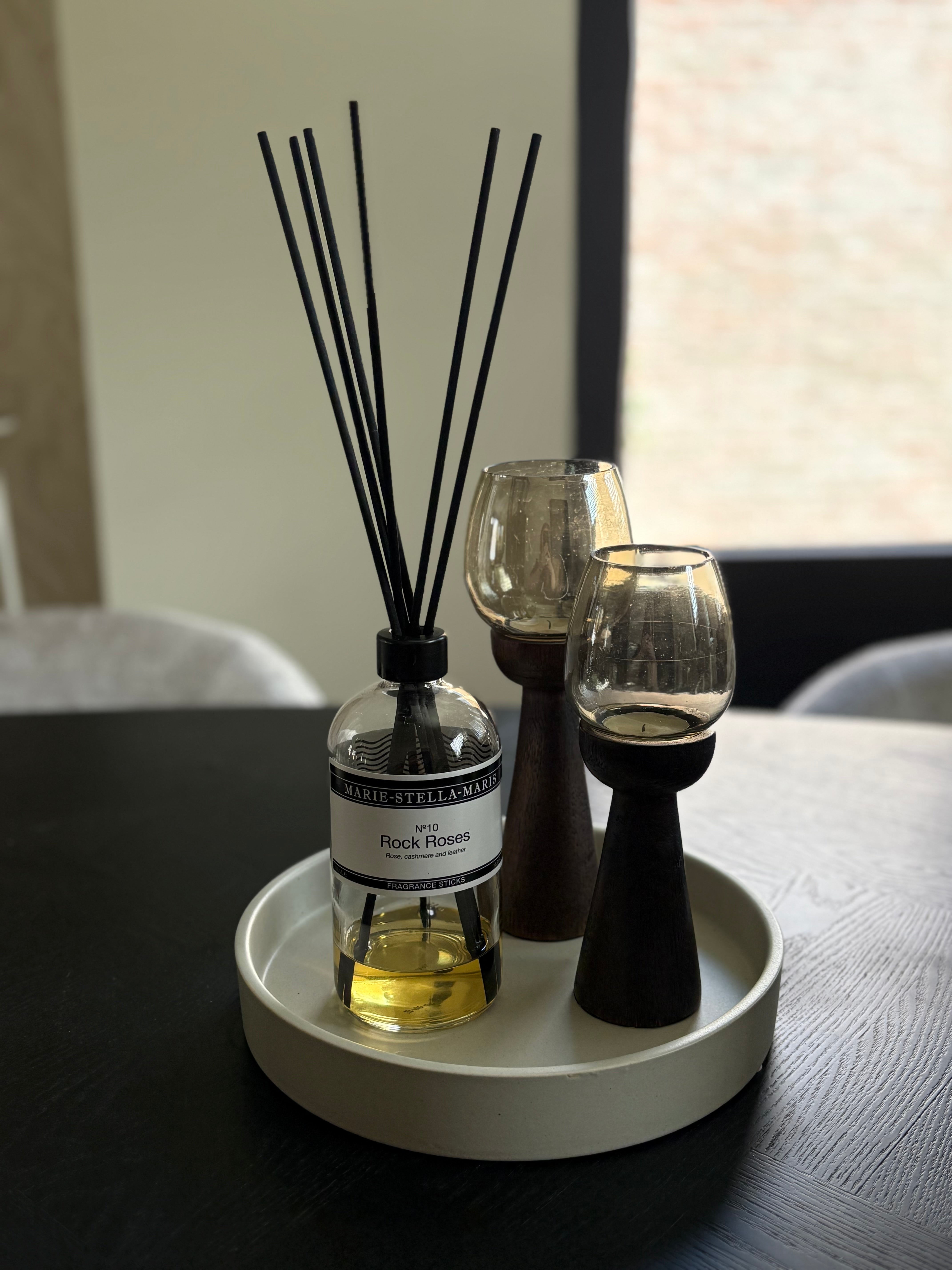 Keramieken dienblad | Beige | Rond