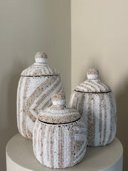 Kralenpot beige | Kralenpot | Kralenpotten | Vakkenkast decoratie