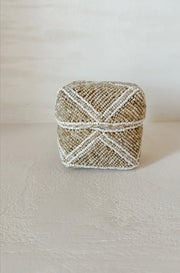 Offermand beige | Offermand taupe | kralenmand Indah