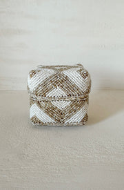 Offermand beige | offermand taupe | kralenmand Lima