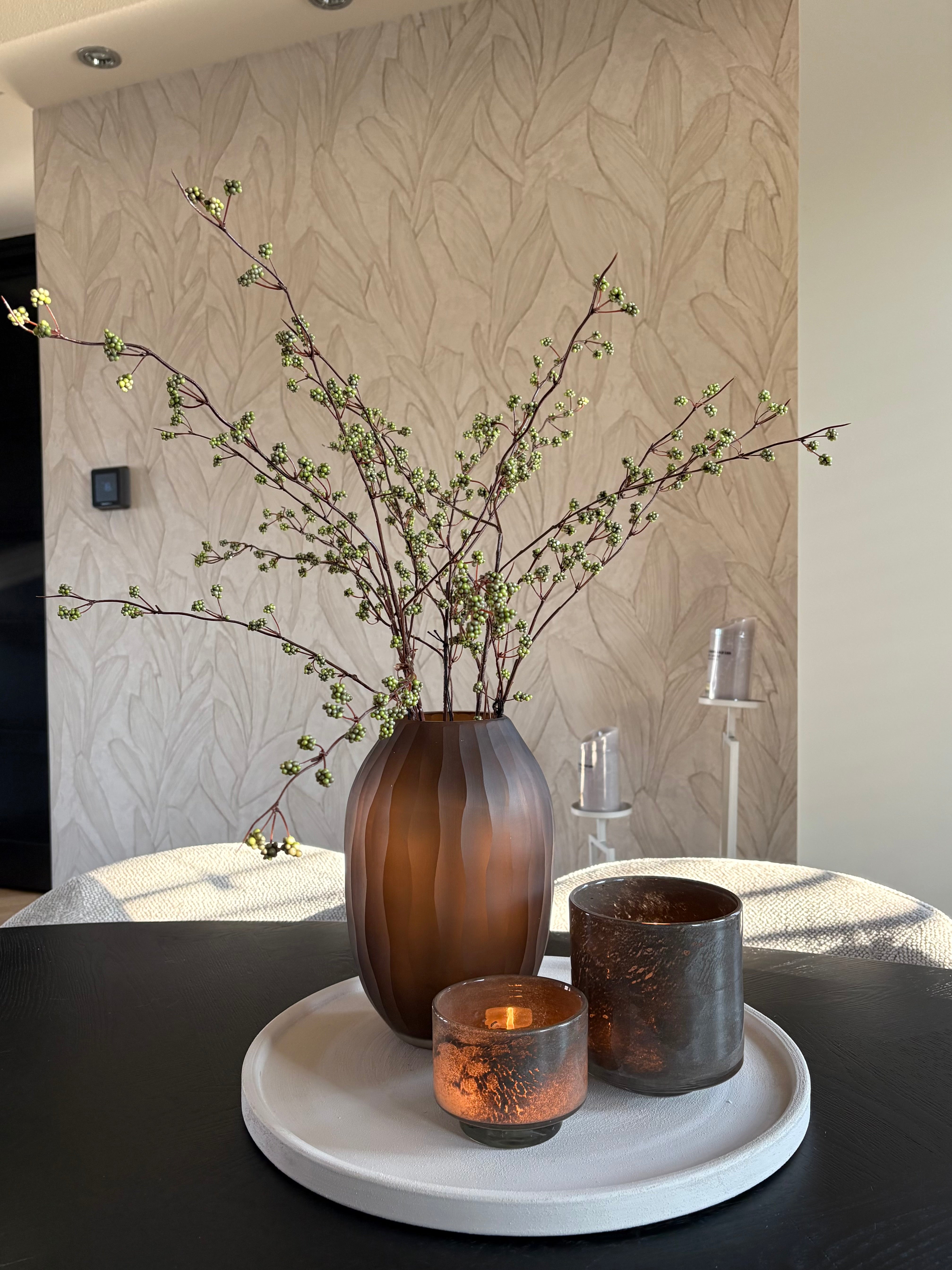 Set van twee waxinelichthouders | Bruin