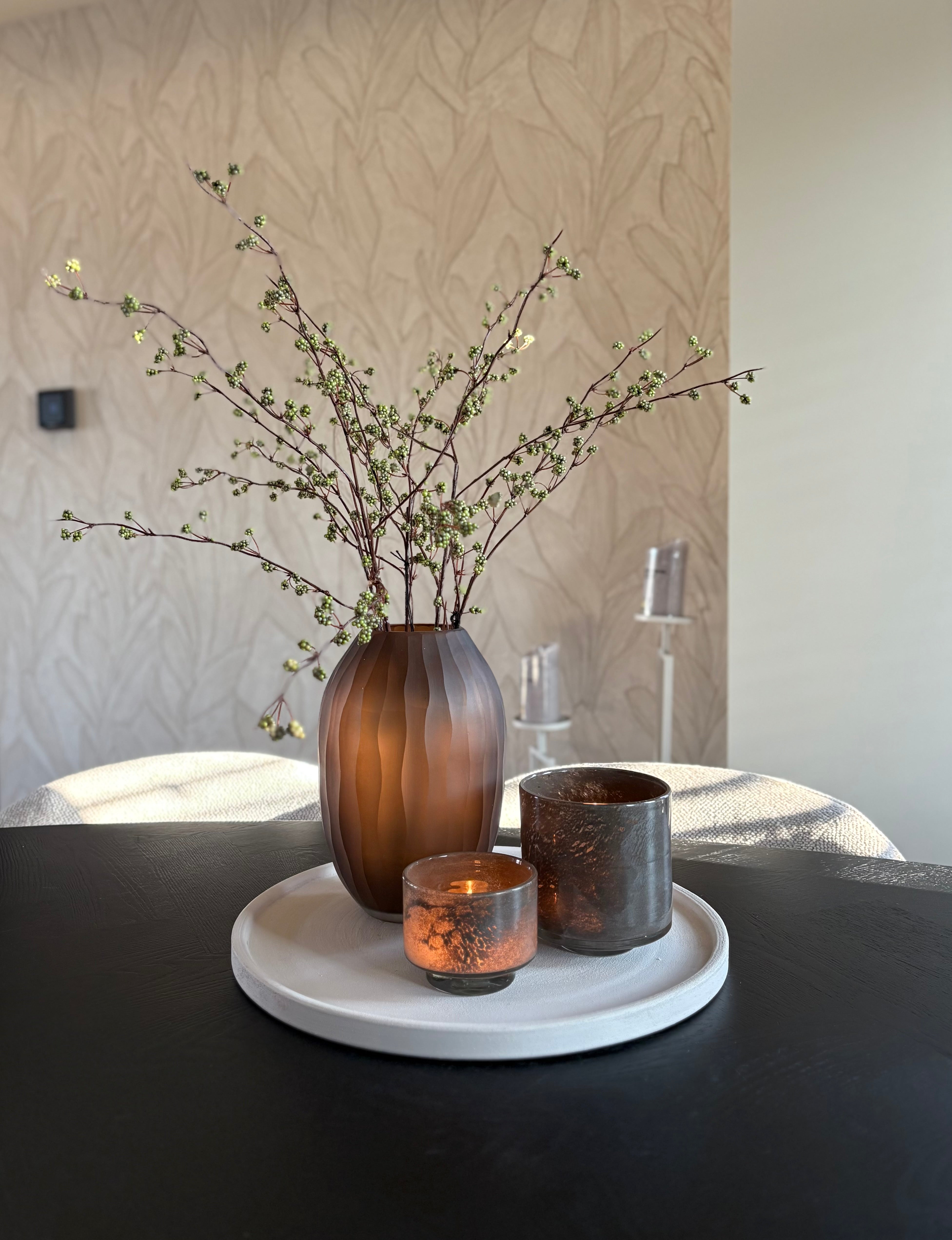 Set van twee waxinelichthouders | Bruin