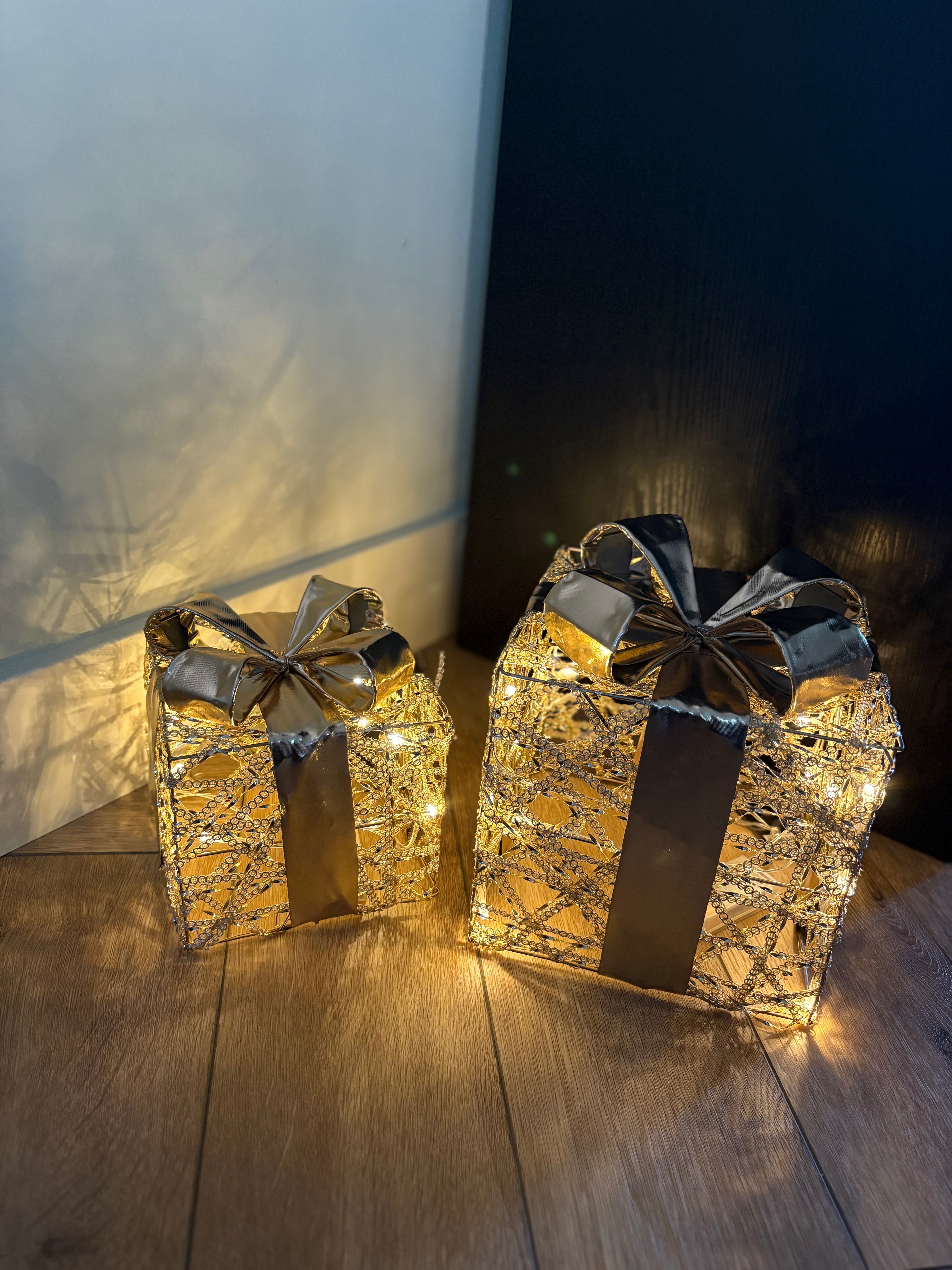 Set van twee | Cadeautjes met verlichting | goud