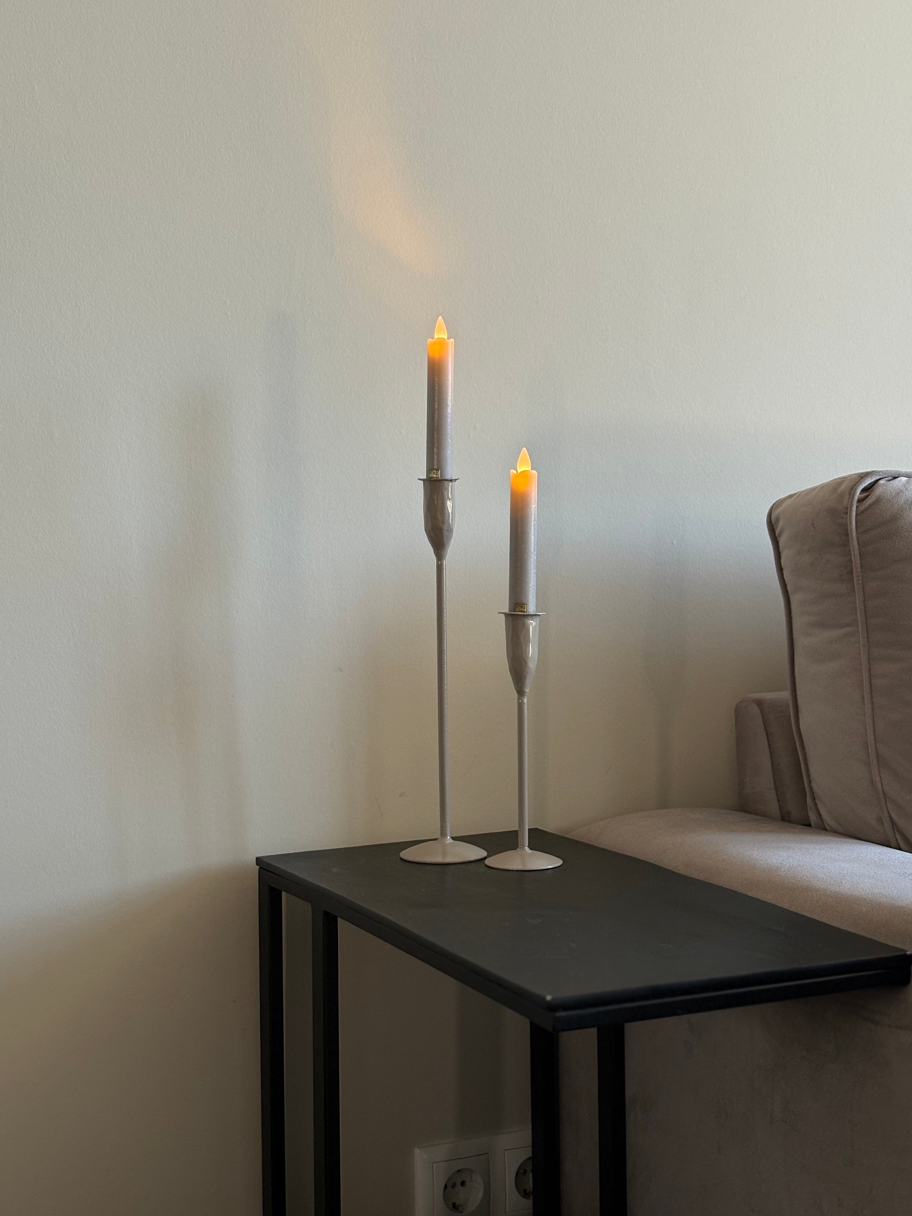 Set van twee | Beige kaarsenhouders