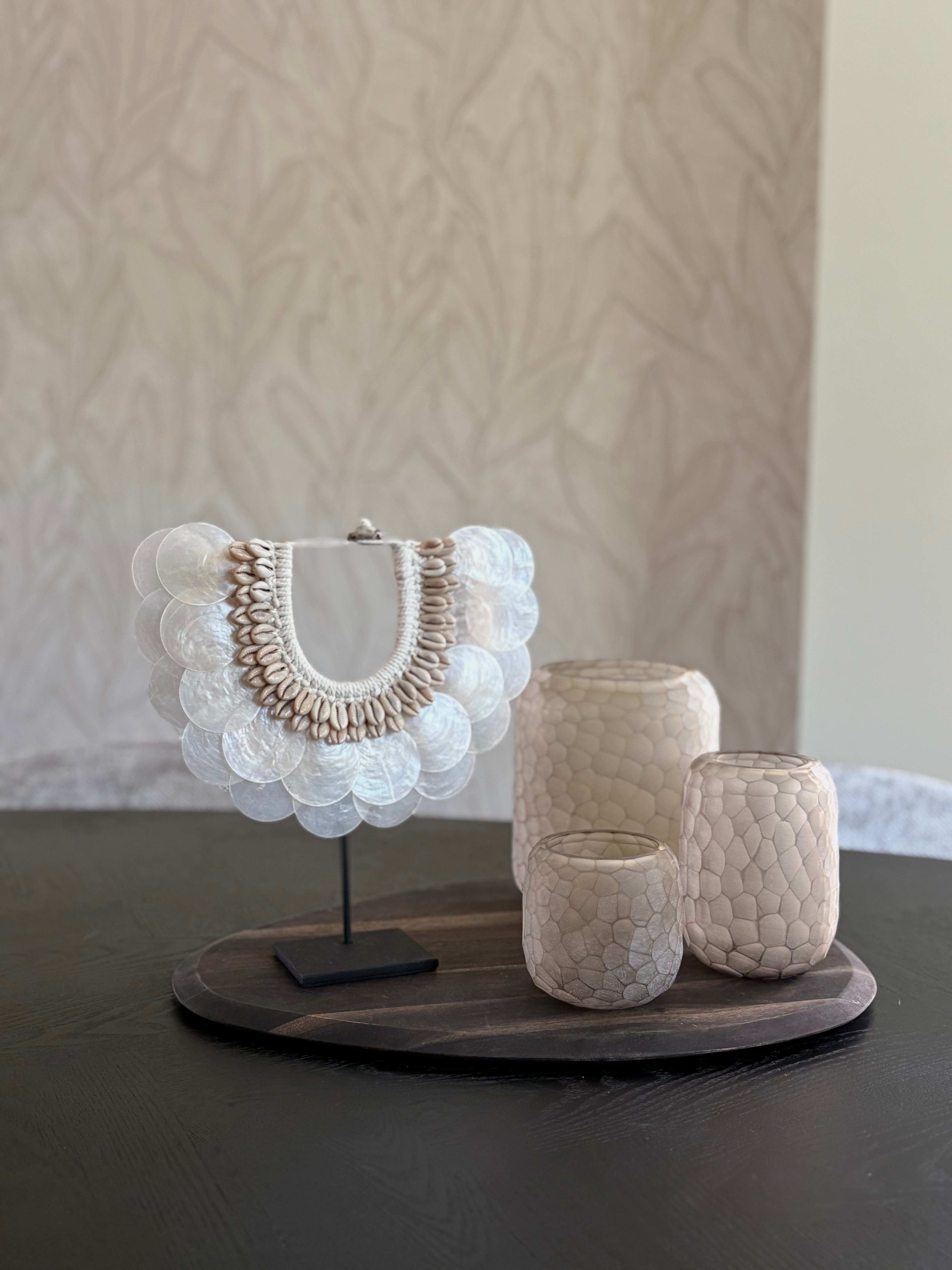 Theelichthouder light smoke | Japandi |9x14cm | Middelste formaat