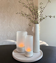 Luxe windlicht PTMD | Marmeren voet | Hotelchique | Maat M | 10.0 x 10.0 x 25.0 cm