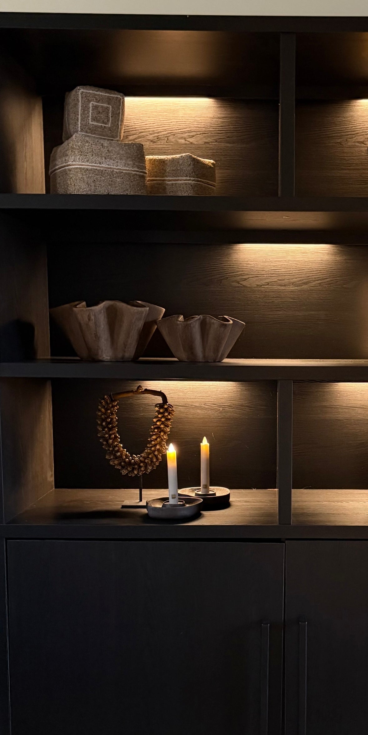 Aardewerk schalen Plica | Bruin | Japandi | Vakkenkastdecoratie