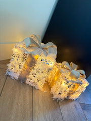 Set van twee | Kerstcadeautjes met verlichting | Beige