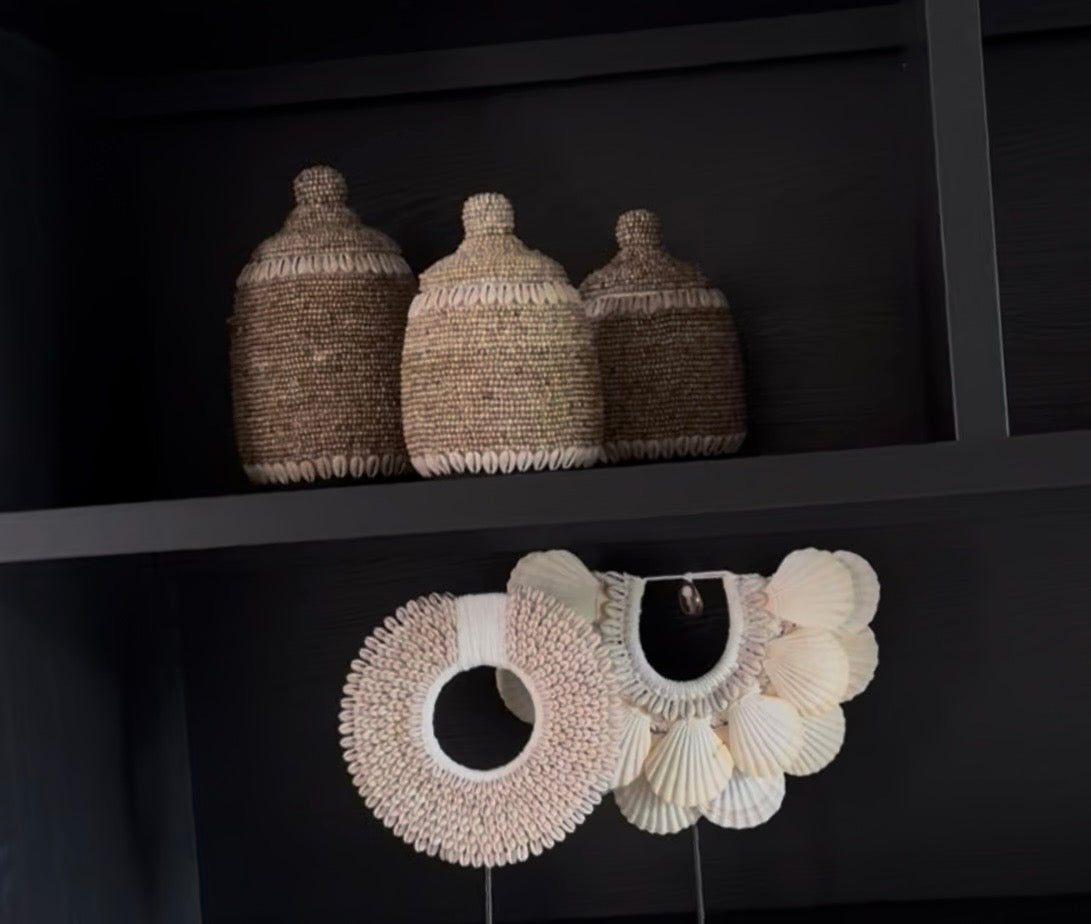Kralenpotjes beige | Japandi | Vakkenkast decoratie | Boho | Handgemaakt
