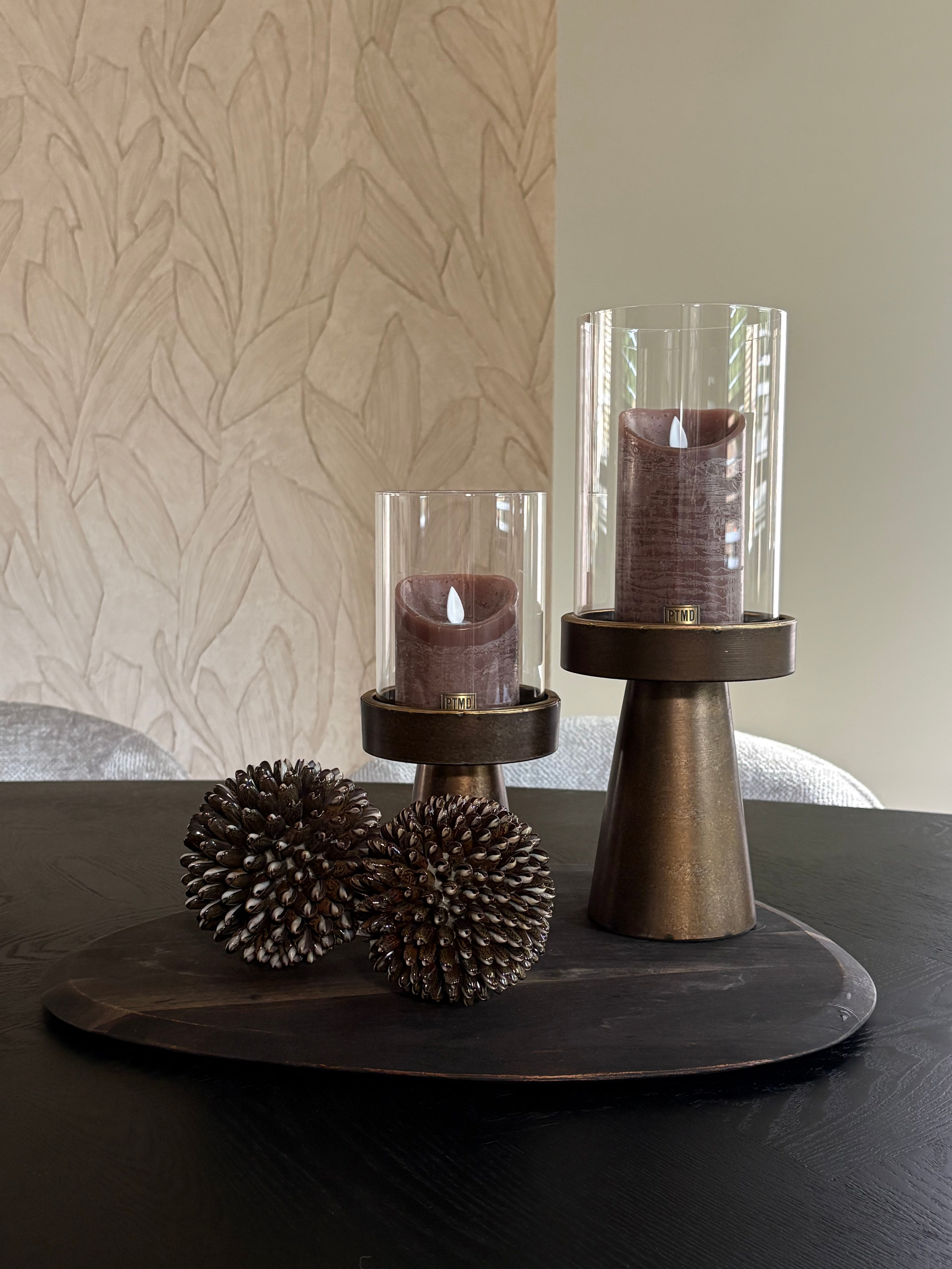 Kandelaar brons | Set van twee