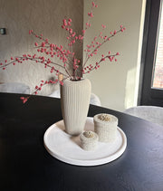 Japandi vaas Zinet | Taupe | 	15.0 x 15.0 x 30.0 cm