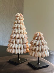 Schelpen kerstboom Terebra | Kerstdecoratie | Schelpendecoratie | Set van twee