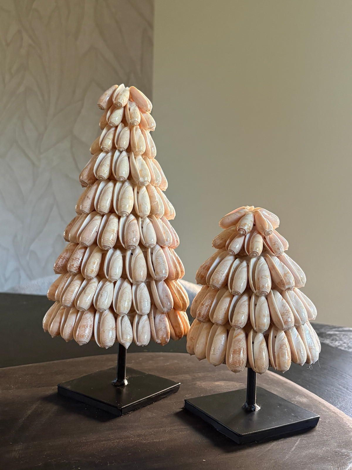 Schelpen kerstboom Terebra | Kerstdecoratie | Schelpendecoratie | Set van twee