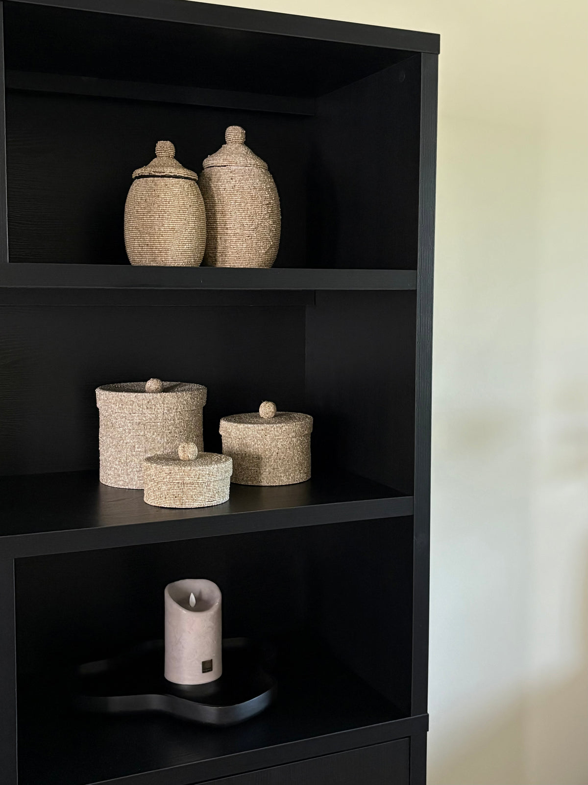 Ronde kralenmanden | Beige | Japandi