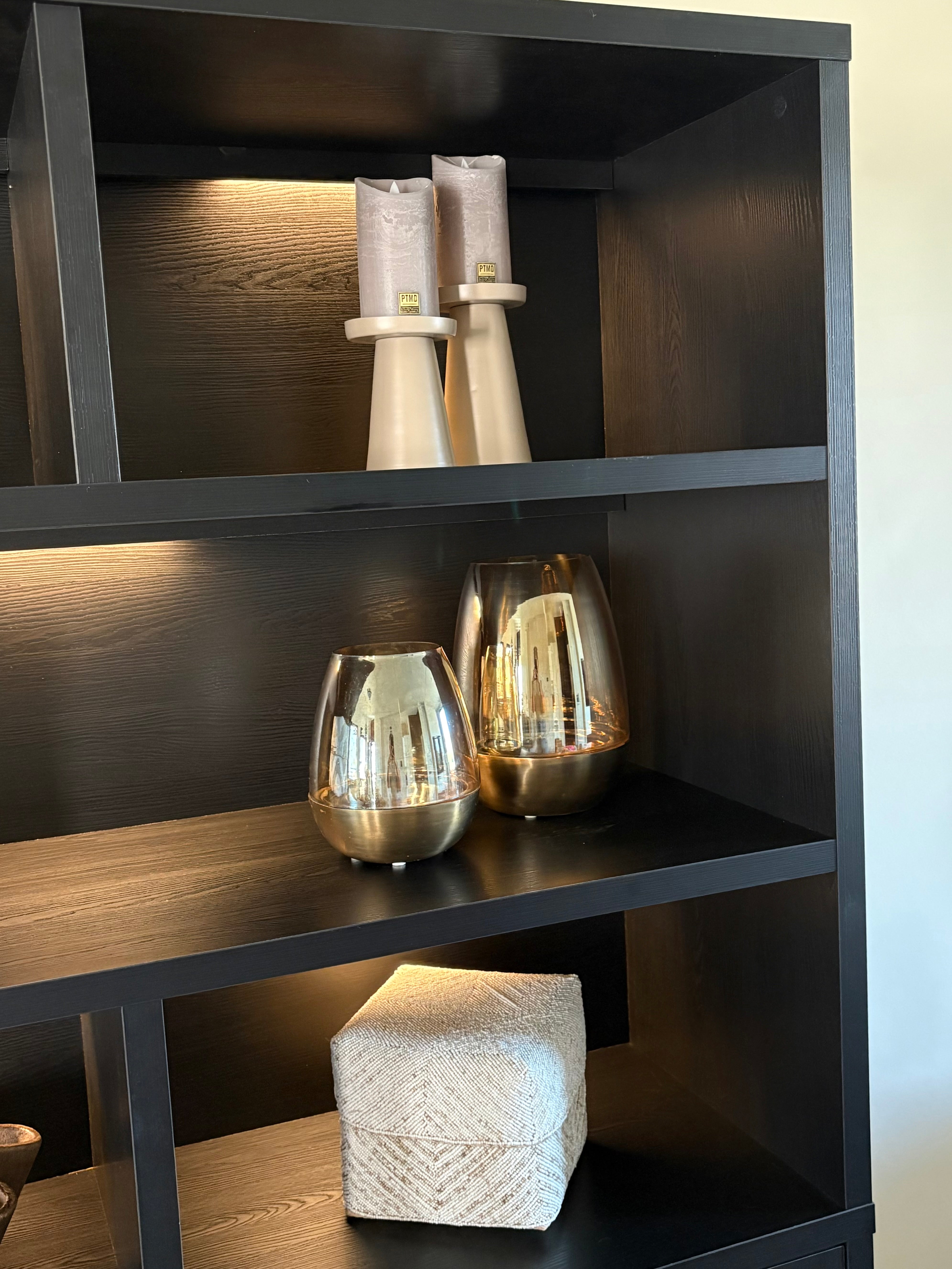 Windlicht Kalley | Smoke glas | Brons