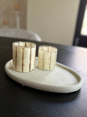 Organisch dienblad | Aardewerk | Beige