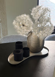 Organische Nierenschale aus Metall in Sandfarbe