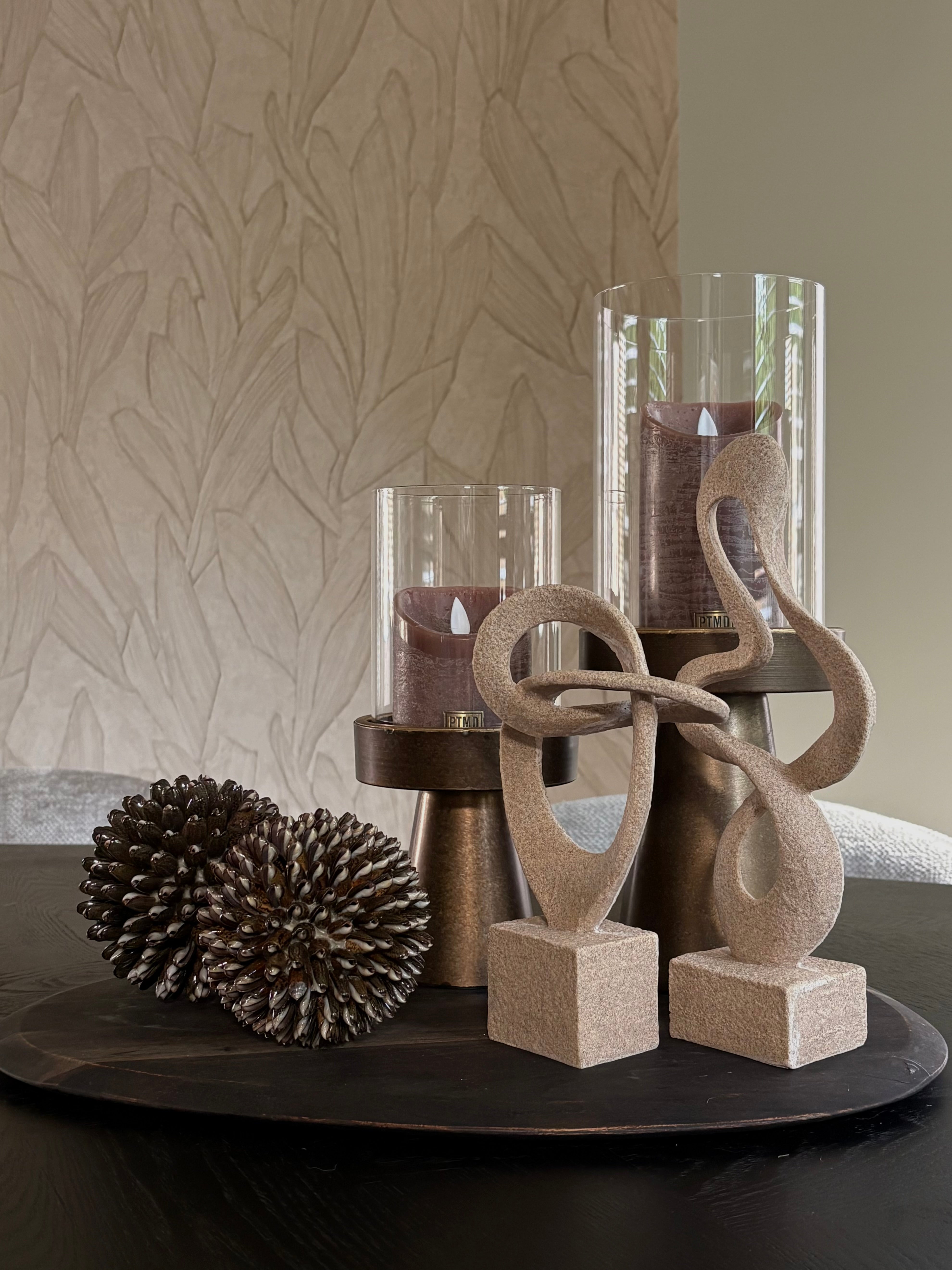 Set van twee beelden | Taupe