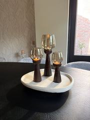 Organisch dienblad beige | Japandi | 39.0 x 34.0 x 7.0 cm