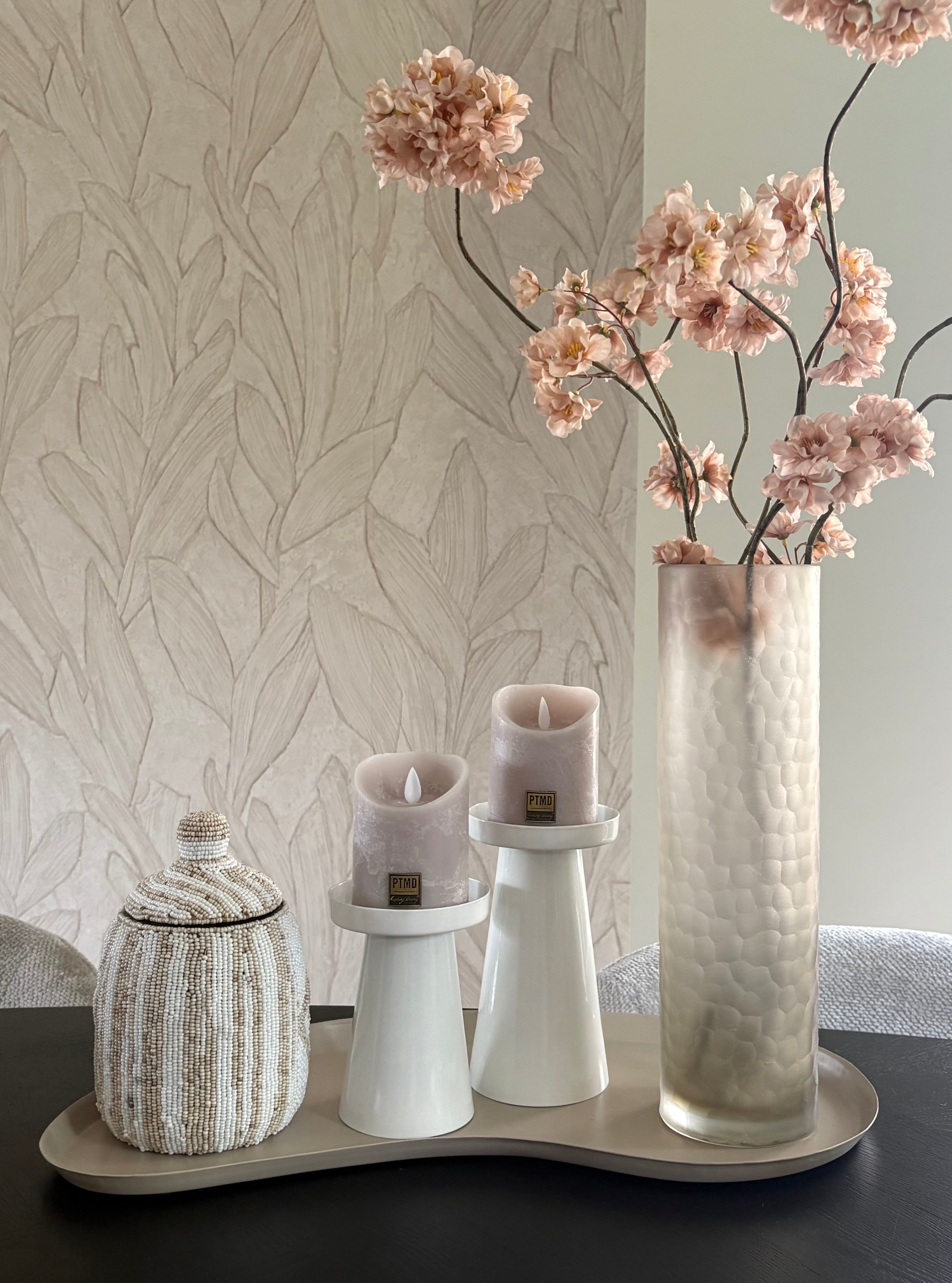 Set van twee kandelaren | Creme | Japandi