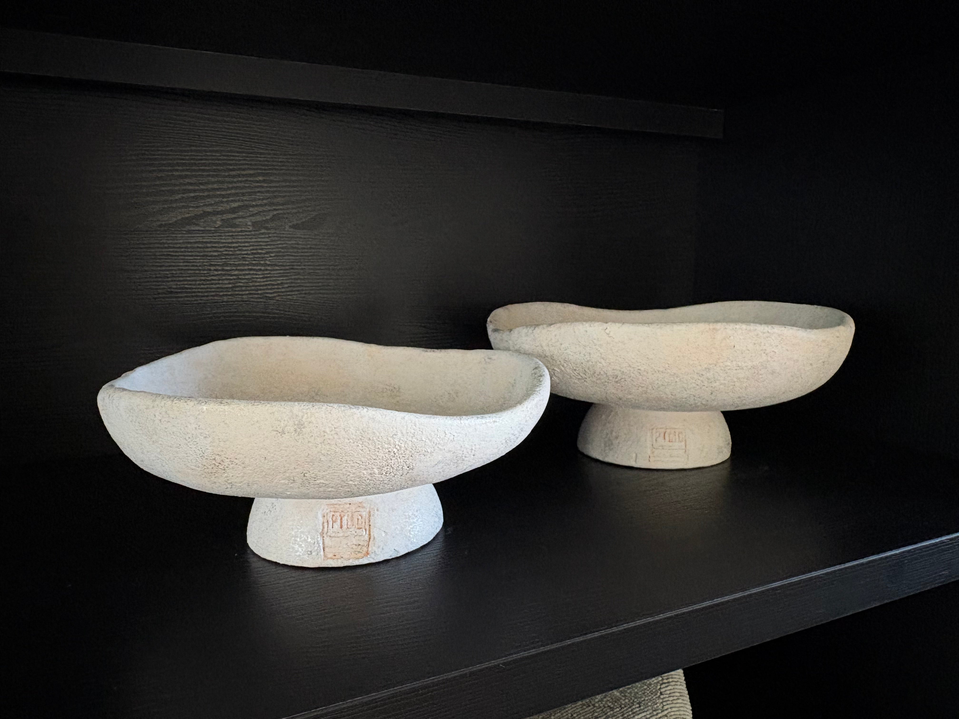 Aardewerk schalen cement | Creme | Japandi