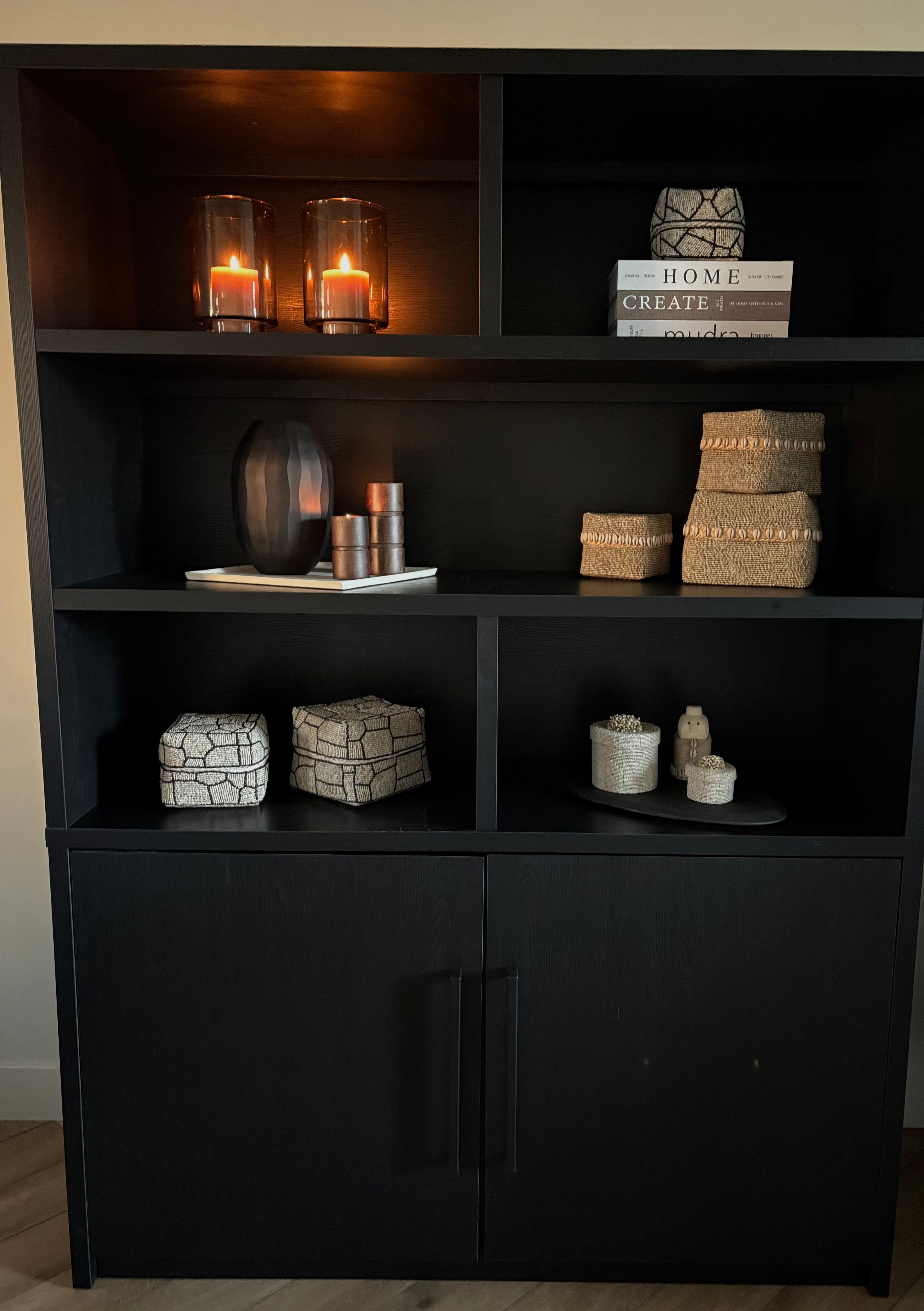 Offermanden beige met kauri schelpen | Offermanden set | Japandi | Boho | Handgemaakt