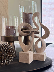 Set van twee beelden | Taupe
