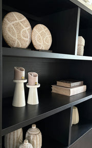 Set van twee kandelaren | Creme | Japandi