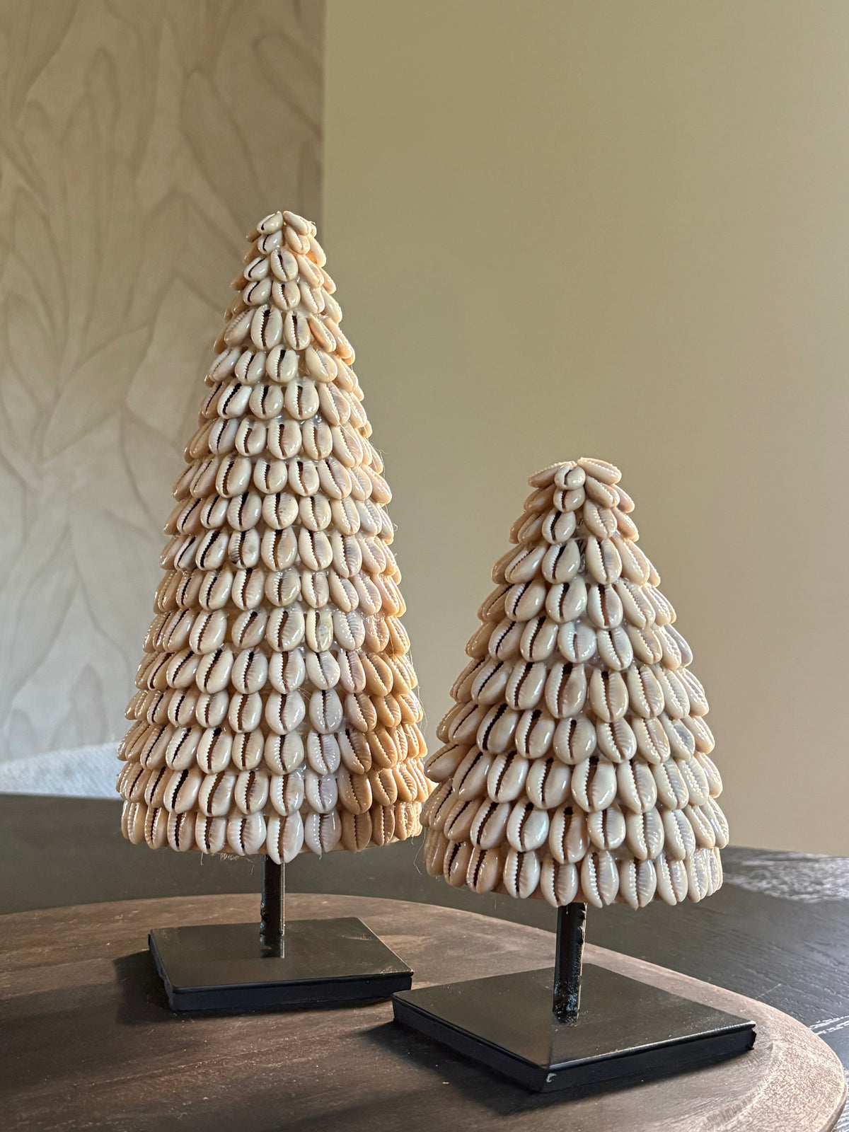Schelpenkerstboom Kauri | Set van twee | Kerstdecoratie | Schelpendecoratie | Japandi
