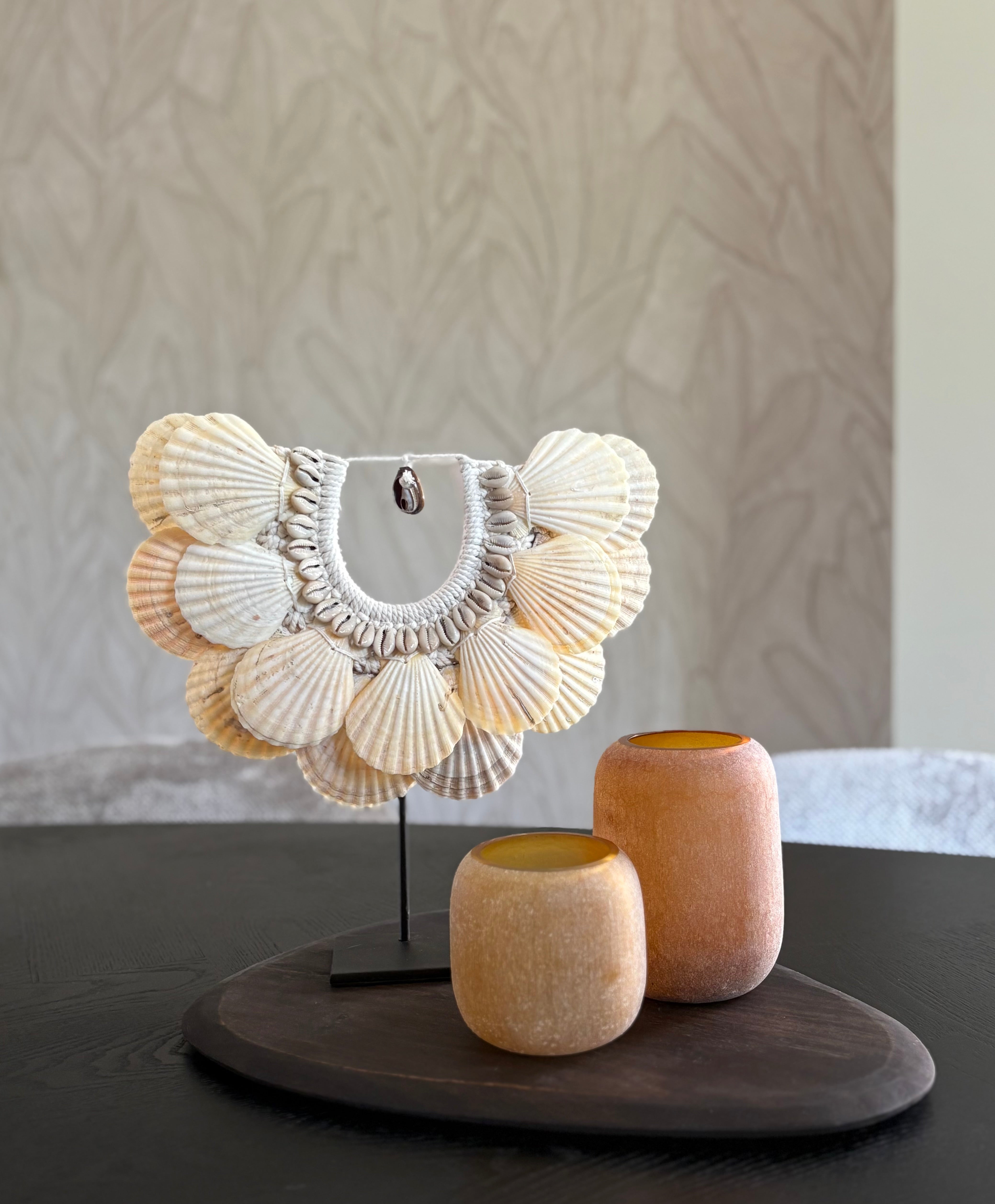 Organisch dienblad | Walnoot | Japandi | 38x28 cm