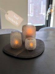 Theelichthouder Light smoke | Japandi | 9x9 cm | Kleinste formaat | PRE ORDER!!