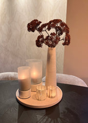 Luxe windlicht PTMD | Marmeren voet | Hotelchique | Maat L | 15.0 x 15.0 x 28.0 cm