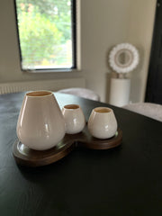 Windlicht zandkleur | Tasman vaas beige | Windlicht beige |Vase the world