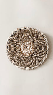 Wanddecoratie schelpen | Wandbord schelpen | Wanddecoratie schelpen beige