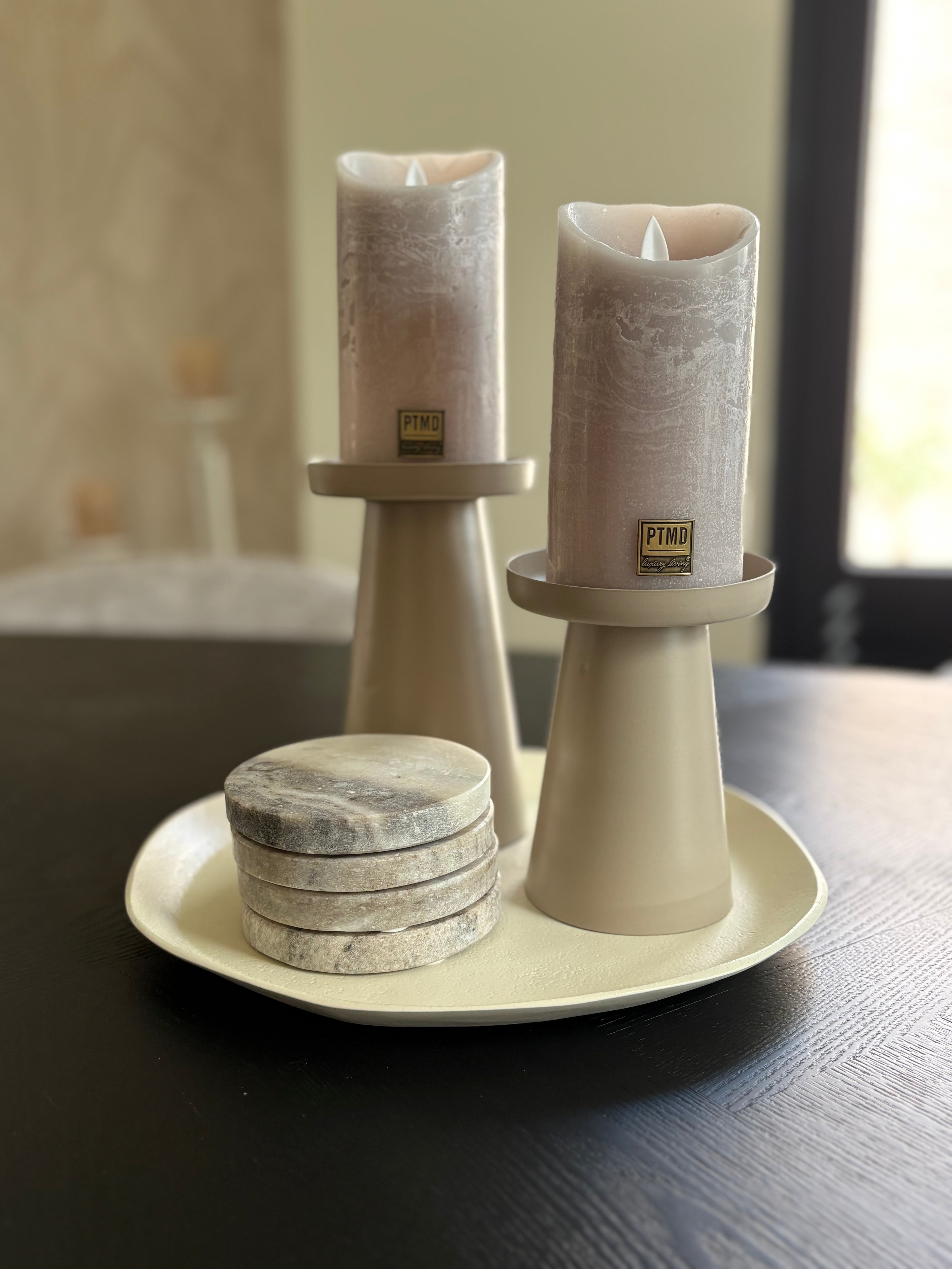 Dienblad rond | Creme | Japandi