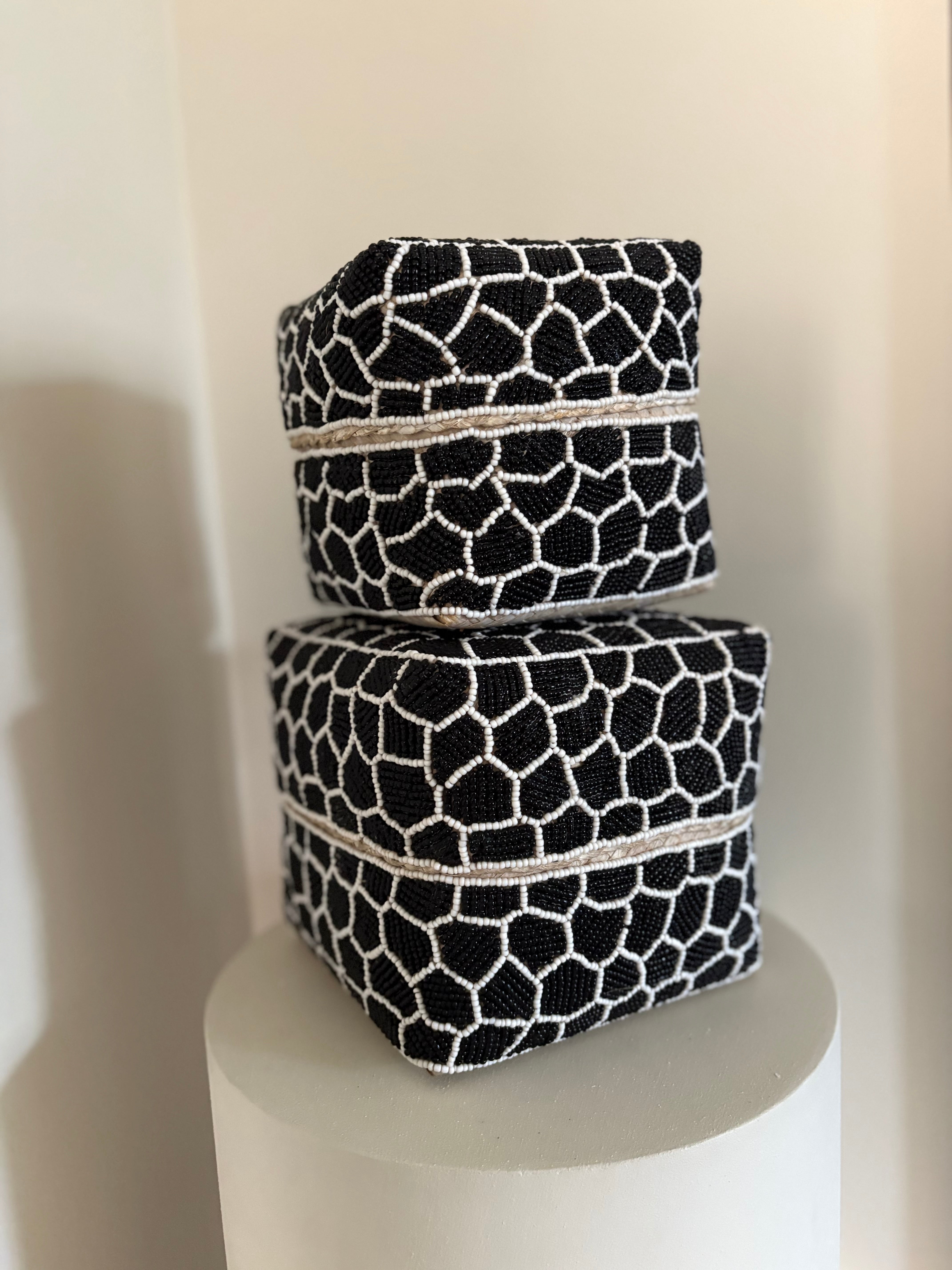 Offermand Snake zwart | Maat L | Offermand zwart wit | Handgemaakt