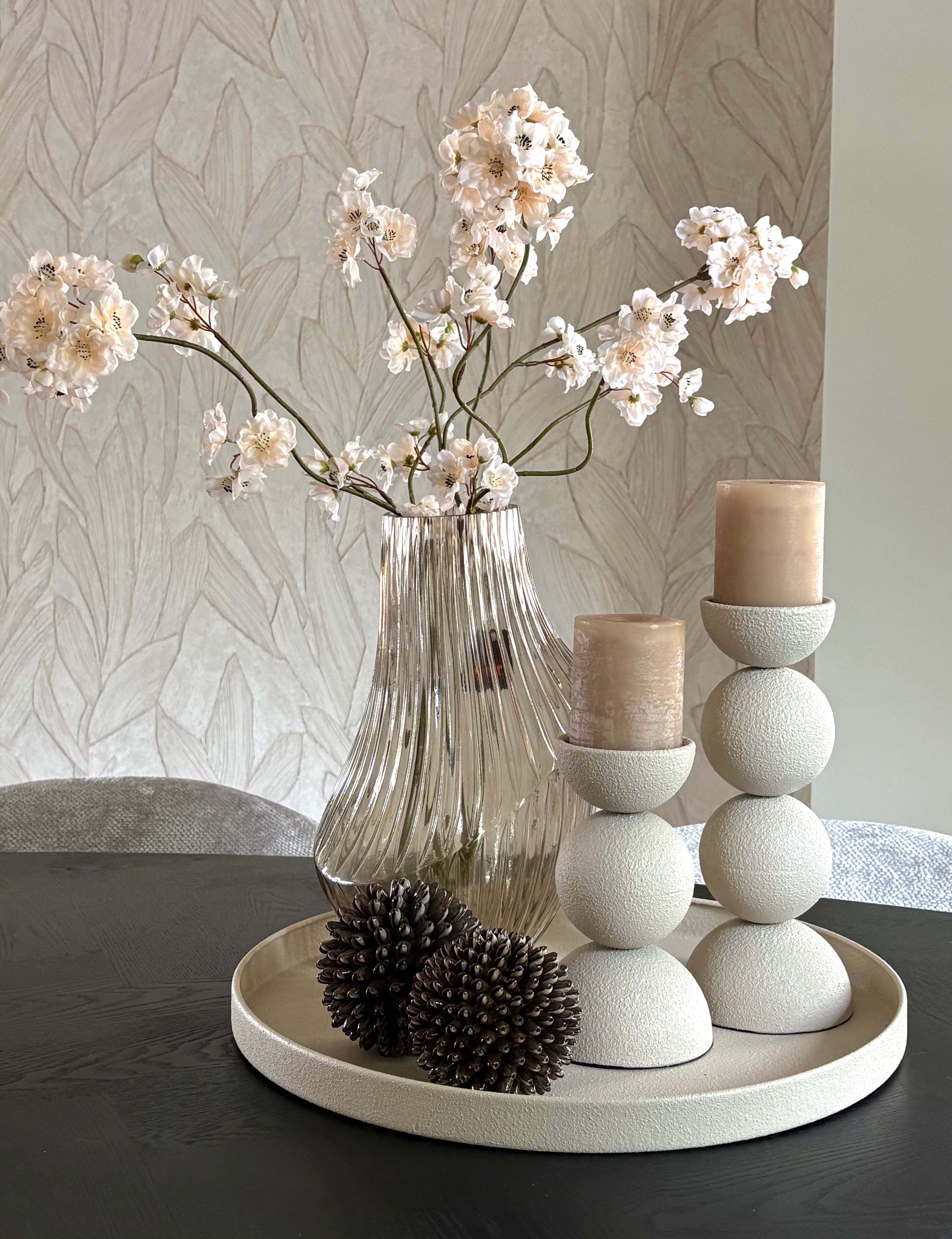 Kandelaren beige | Japandi kandelaren | Kandelaar Ruby