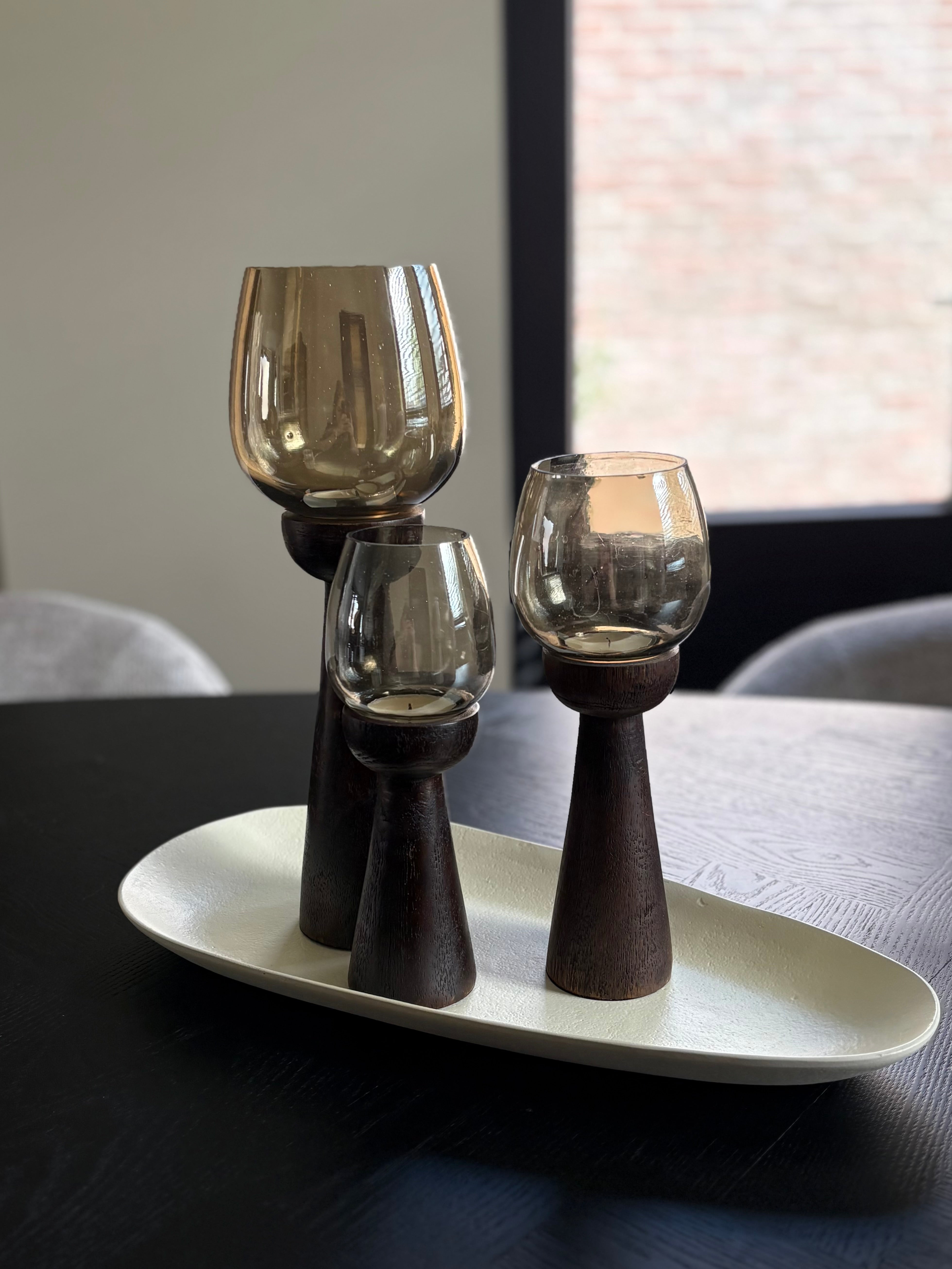 Organisch dienblad | Wit | Japandi