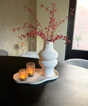 Japandi vaas beige | Aardewerk | 18x18x34cm