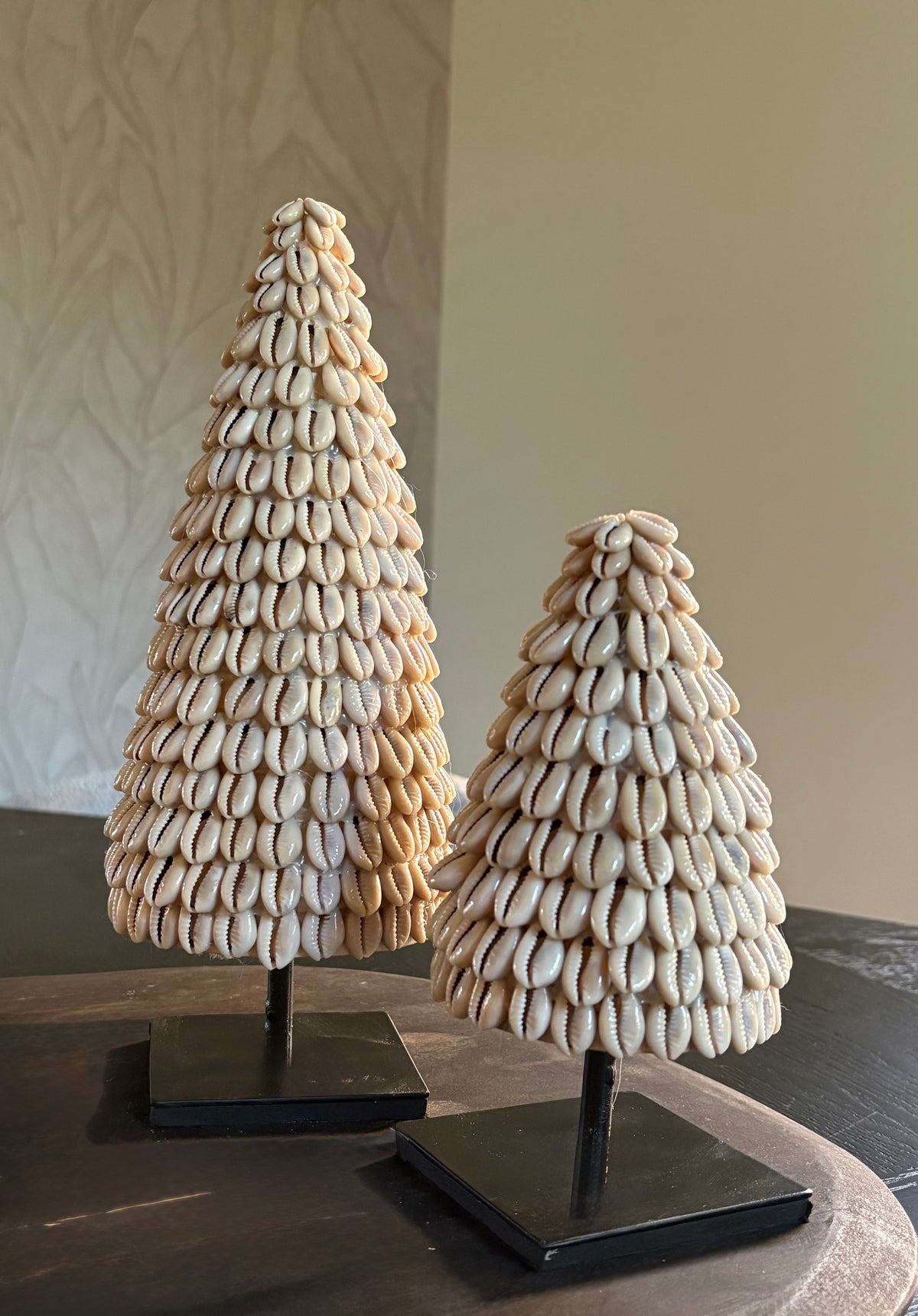 Schelpenkerstboom Kauri | Set van twee | Kerstdecoratie | Schelpendecoratie | Japandi