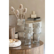 Vaas/ kandelaar glas licht grijs small