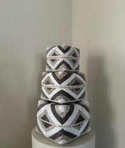 Offermanden Fleur | Creme taupe zilver | Handgemaakt