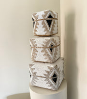 Offermand beige L | Offermand beige | Kralenmand