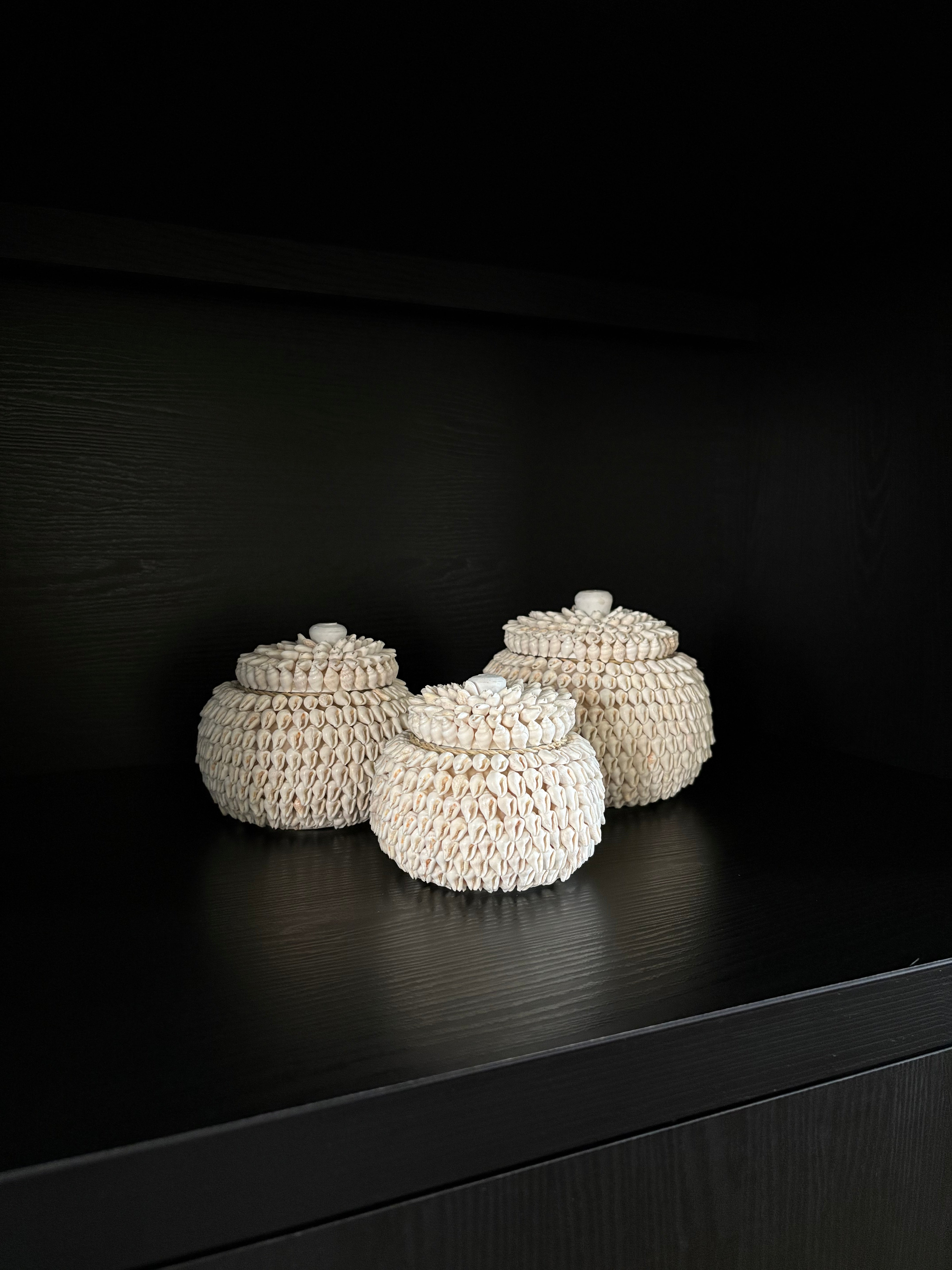 Schelpenpotjes | Handgemaakt | Japandi | Vakkenkastdecoratie