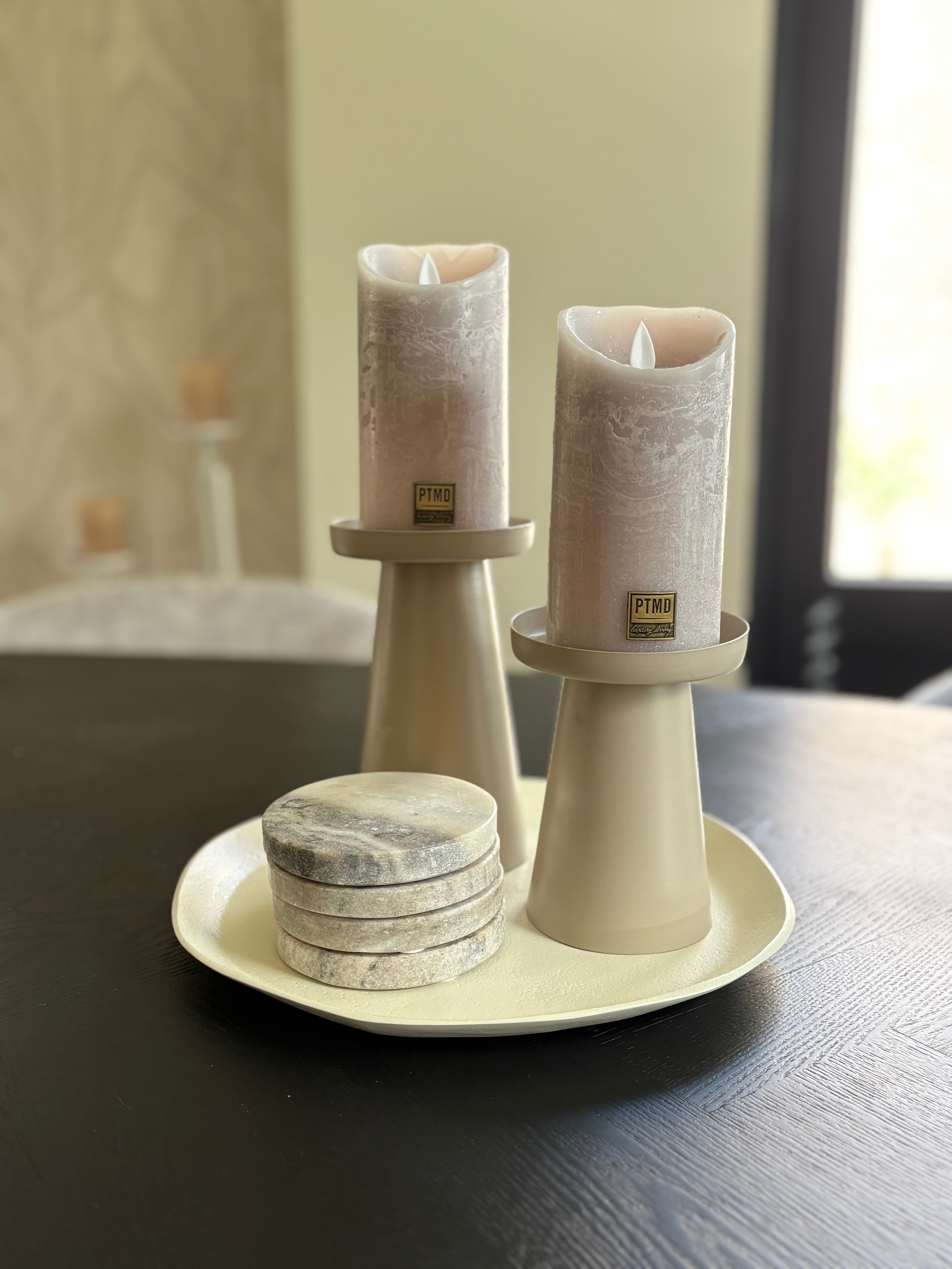 Dienblad rond | Creme | Japandi