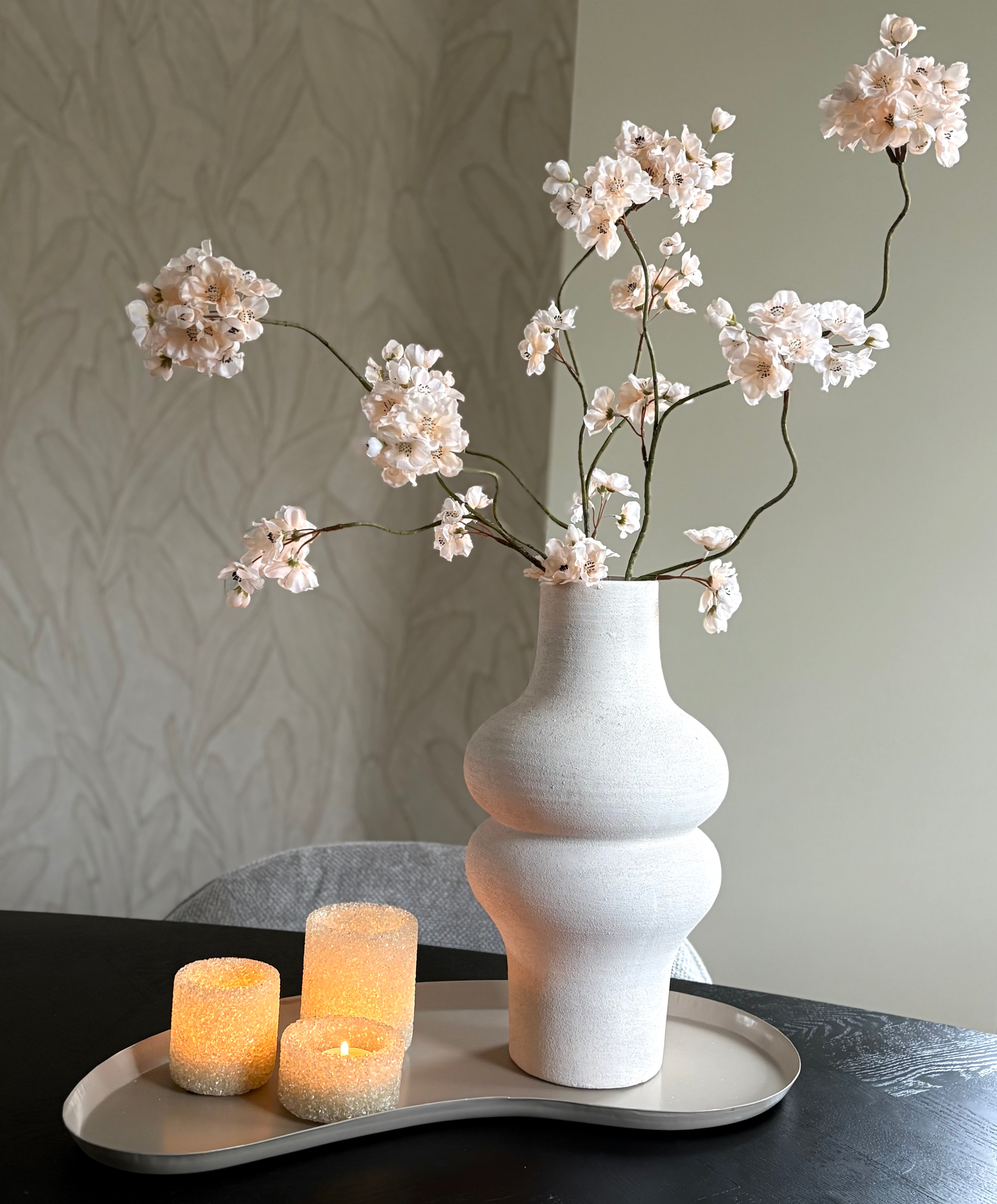 Crystal creme waxinelichthouders | Set van drie